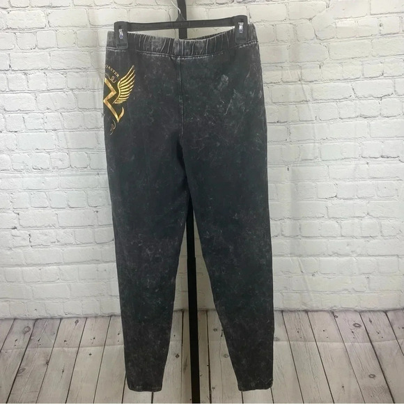 Disney Rock N Roller Coaster Black Distressed Leggings Size Medium - Picture 5 of 6